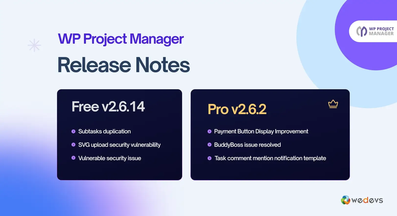 WP Project Manager Release Notes (v2.6.14 &#038; v2.6.2)