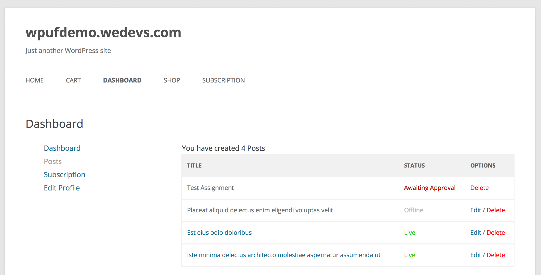 Post Listing