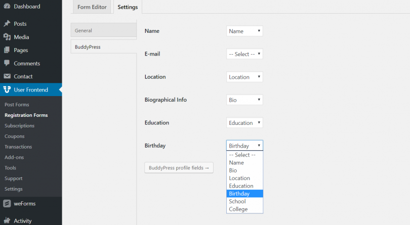 buddypress-profile-integration-wpuf-profile-fields