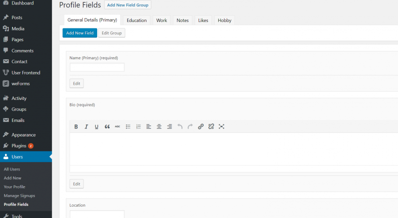 wordpress-social-networking-site-buddypress-profile-fields