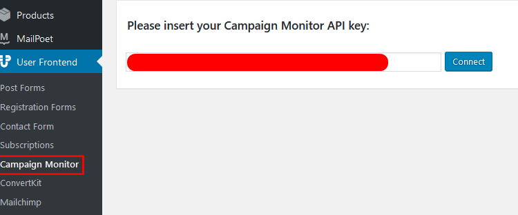 wpuf-campaign-monitor-api-key