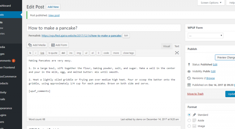 wpuf-post-all-post-add-all-comments-shortcode